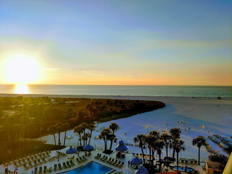 Sun setting on the ocean in Clearwater Beach, Florida during the 27th Annual Health Benefits Conference & Expo